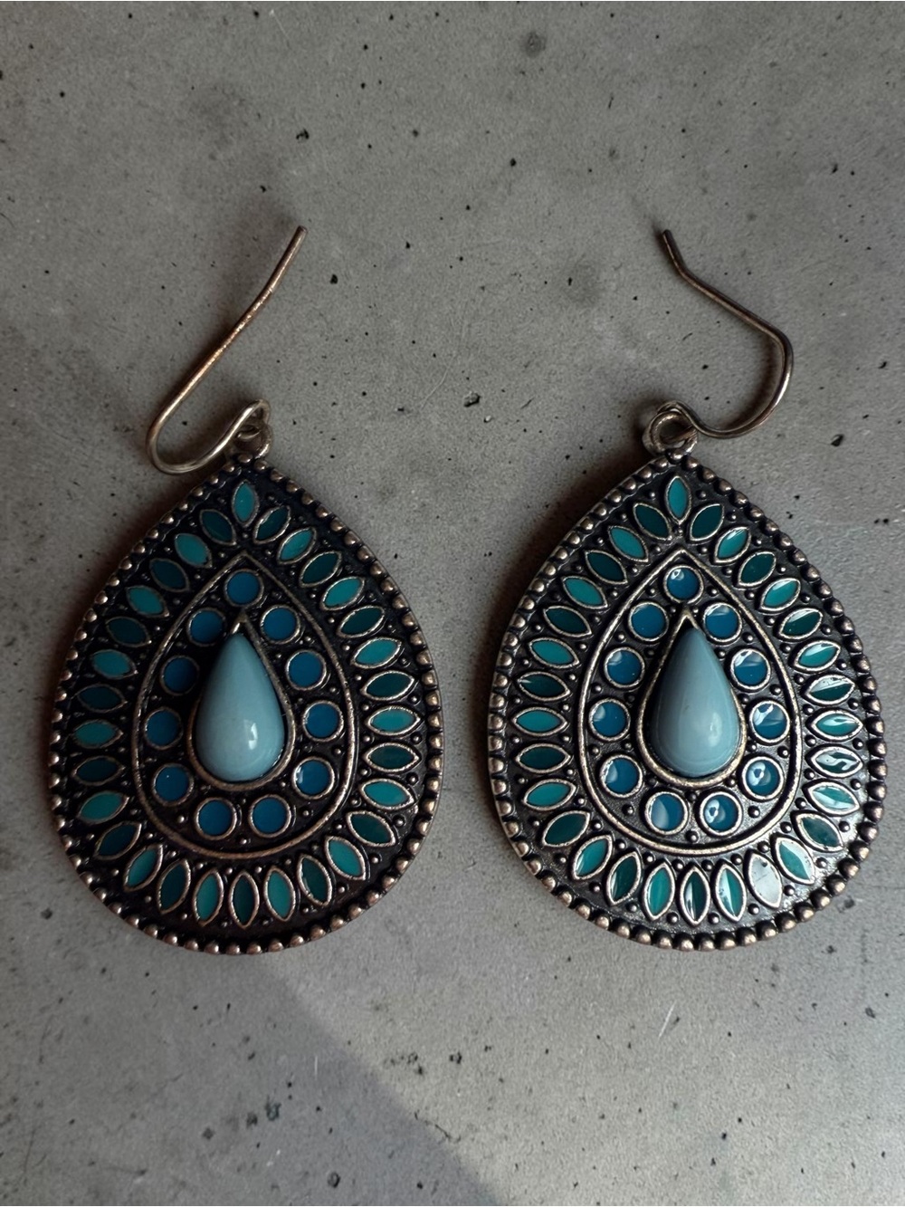 Turquoise Teardrop Boho Earrings - Women Jewelry